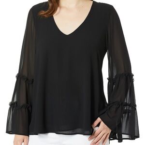🖤 Show Me Your Mumu Nicolette Top in Black Chiffon, size S